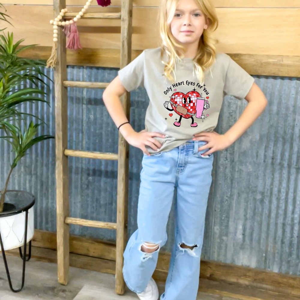 COPY - youth crewneck graphic tshirt with retro valentine belt bag and mug grap…